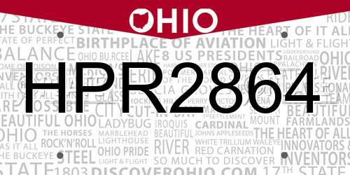 HPR2864 Ohio License Plate