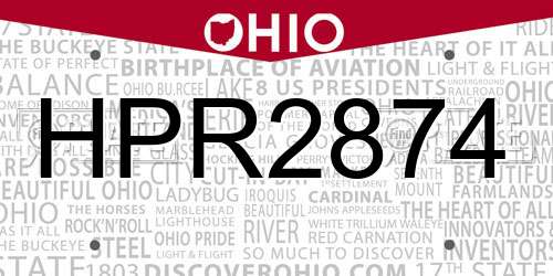 HPR2874 Ohio License Plate
