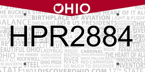 HPR2884 Ohio License Plate