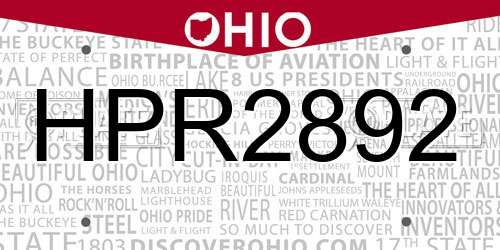 HPR2892 Ohio License Plate