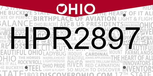HPR2897 Ohio License Plate