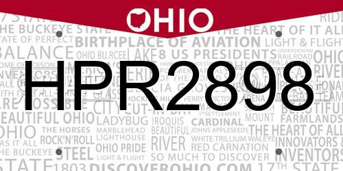 HPR2898 Ohio License Plate