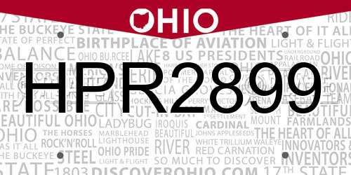 HPR2899 Ohio License Plate