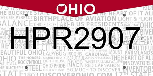 HPR2907 Ohio License Plate