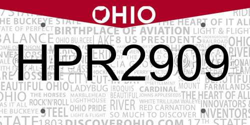 HPR2909 Ohio License Plate