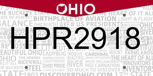 HPR2918 Ohio License Plate