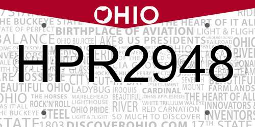 HPR2948 Ohio License Plate