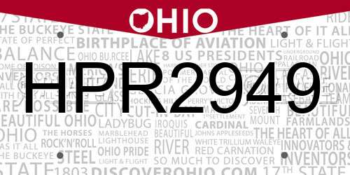 HPR2949 Ohio License Plate