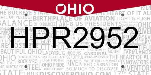 HPR2952 Ohio License Plate