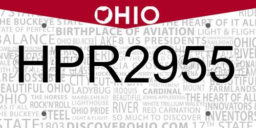 HPR2955 Ohio License Plate