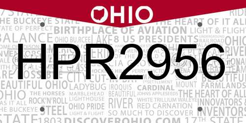 HPR2956 Ohio License Plate