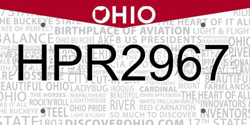 HPR2967 Ohio License Plate