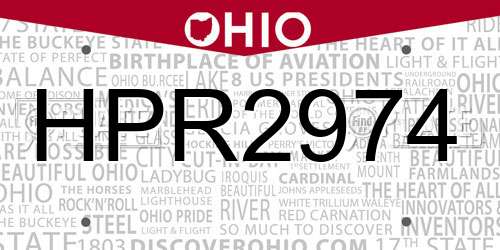 HPR2974 Ohio License Plate