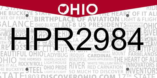 HPR2984 Ohio License Plate