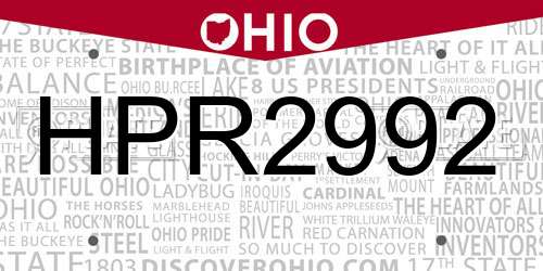 HPR2992 Ohio License Plate