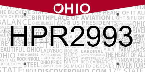 HPR2993 Ohio License Plate