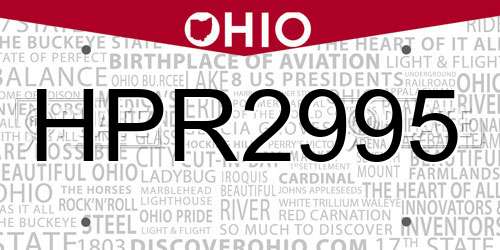 HPR2995 Ohio License Plate