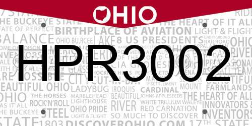 HPR3002 Ohio License Plate