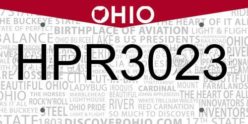 HPR3023 Ohio License Plate