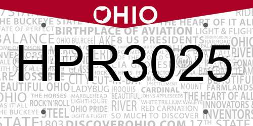 HPR3025 Ohio License Plate