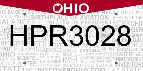 HPR3028 Ohio License Plate
