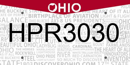 HPR3030 Ohio License Plate