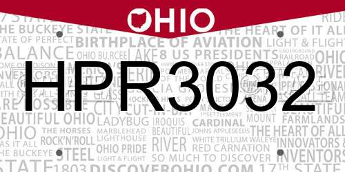 HPR3032 Ohio License Plate