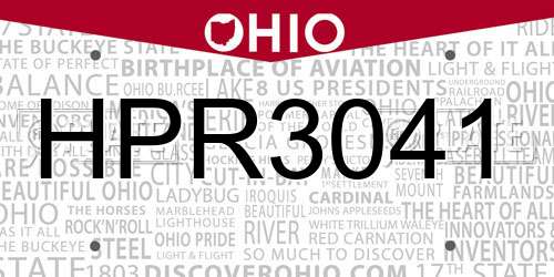 HPR3041 Ohio License Plate