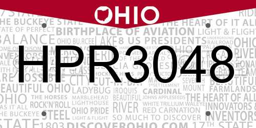 HPR3048 Ohio License Plate