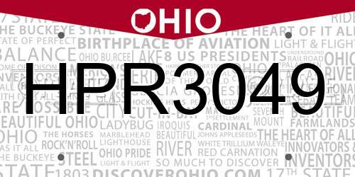HPR3049 Ohio License Plate