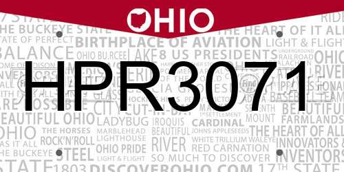 HPR3071 Ohio License Plate