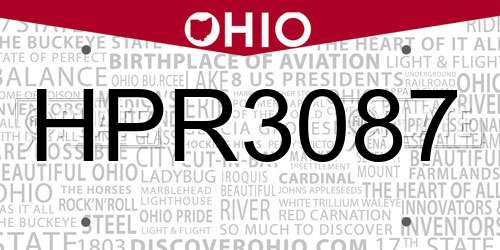 HPR3087 Ohio License Plate