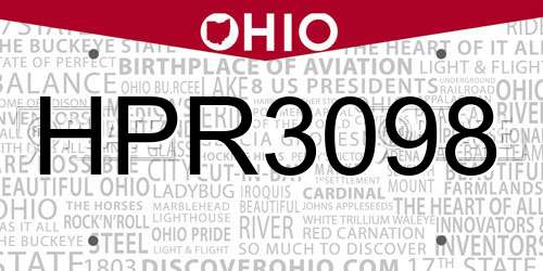 HPR3098 Ohio License Plate