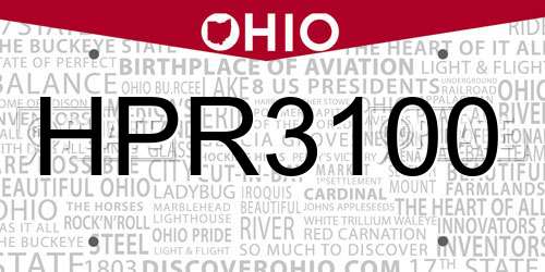 HPR3100 Ohio License Plate