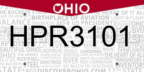 HPR3101 Ohio License Plate