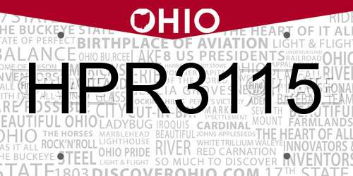 HPR3115 Ohio License Plate