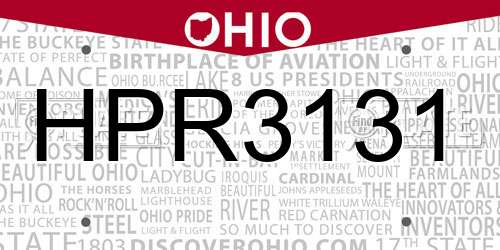 HPR3131 Ohio License Plate