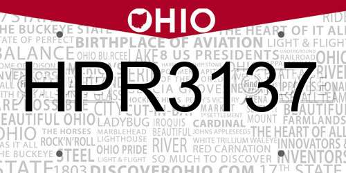 HPR3137 Ohio License Plate