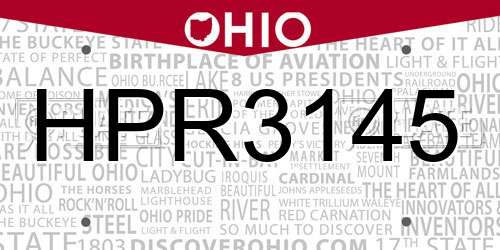 HPR3145 Ohio License Plate