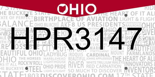 HPR3147 Ohio License Plate