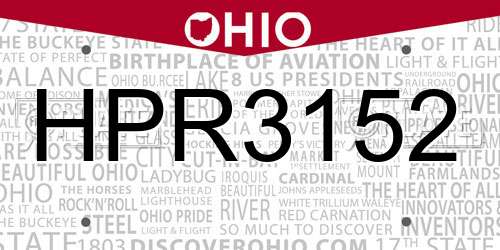HPR3152 Ohio License Plate