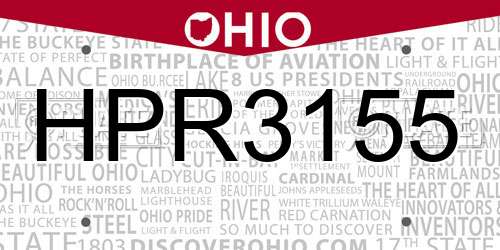 HPR3155 Ohio License Plate