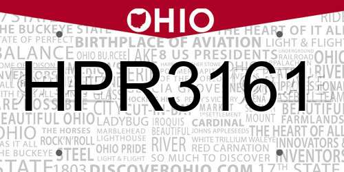 HPR3161 Ohio License Plate