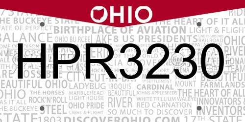 HPR3230 Ohio License Plate