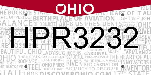 HPR3232 Ohio License Plate