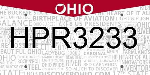 HPR3233 Ohio License Plate