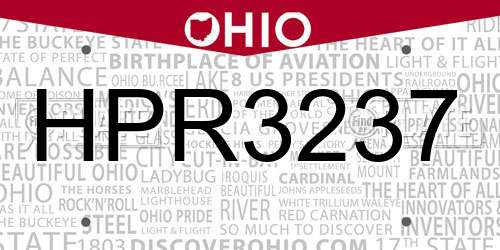 HPR3237 Ohio License Plate