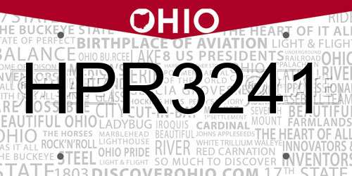 HPR3241 Ohio License Plate