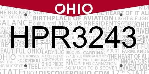 HPR3243 Ohio License Plate