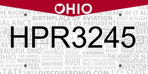 HPR3245 Ohio License Plate